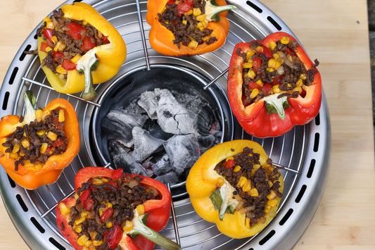 Indirect Grilled stuffed Bell Peppers
