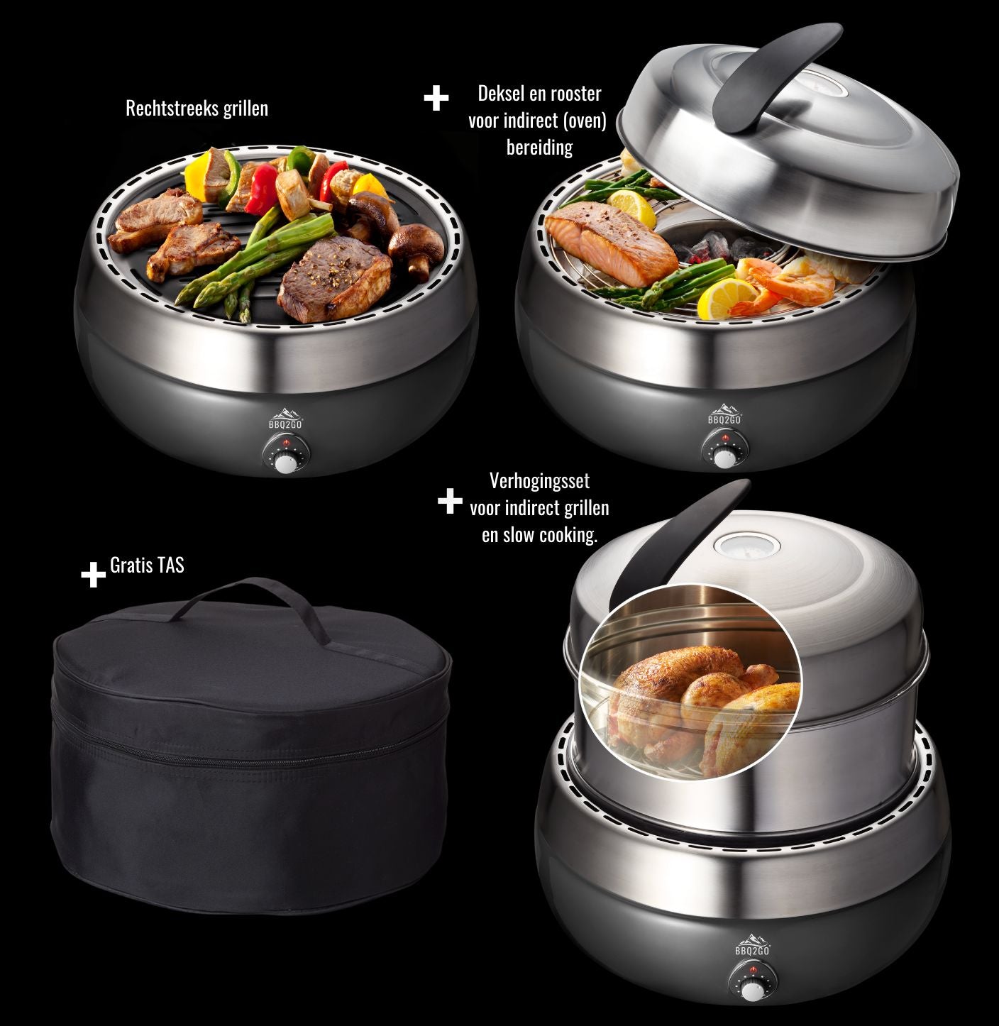 BBQ2GO met DEKSEL en VERHOGER